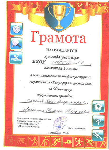 "Лига школьников по бадминтону".